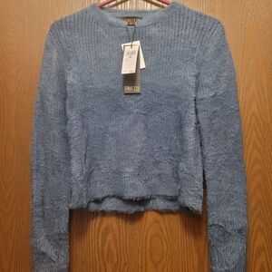 NWT Truth By Republic Dusty Blue Supet Soft Cropped Sweater M